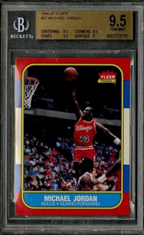 1986/87 Fleer #57 Michael Jordan Rookie Card - BGS Gem Mint 9.5